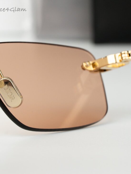 Dior Women Sunglasses Gold Rose Nude Rectangle CDIOR S4U B0L0 NEW AUTHENTIC main image 5
